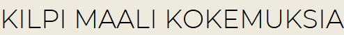 Kilpi maali kokemuksia
